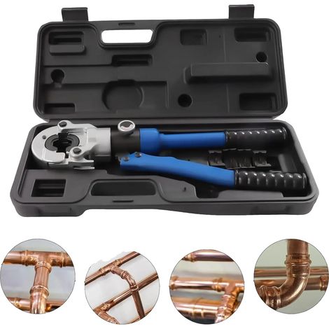 Pince à sertir hydraulique, polyvalente pour tuyaux en cuivre, construction durable, bleu foncé (1/5)