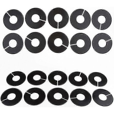 Organisateurs de portants à vêtements ronds noirs pour le tri par taille de garde-robe (paquet de 20) (1/5)