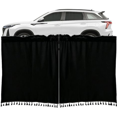 Rideaux d'intimité pour camion – 140 x 75 cm en polyester, barrière d'isolation thermique, réduction du bruit du vent  Séparateur de compartiment intérieur automobile pour pare-brise (1/5)