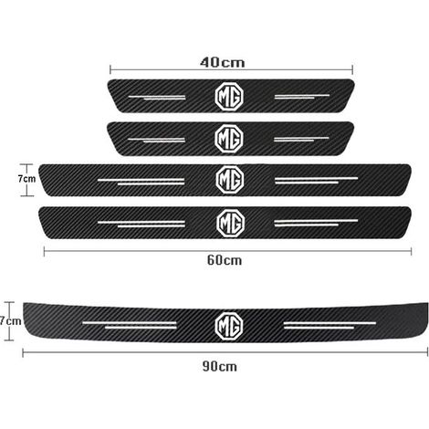 (5 pièces pour MG) Protections de seuil de porte de voiture,motif fibre de carbone,autocollants pour MG MGGT MGRX5 MGRX8 MGHS MGZS MGZX MG3 MG5 MG6 (1/3)
