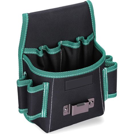 Pochette porte-outils multifonctionnelle avec renforts rivetés et quincaillerie en acier inoxydable pour un rangement d'outils portable et durable (1/5)