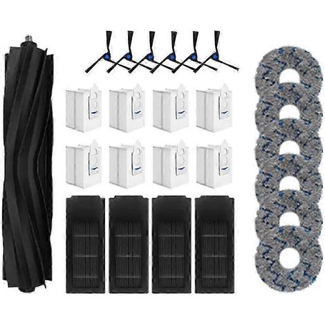 Accessoires compatibles avec les aspirateurs robots Deebot X2 Omni / X2 Pro / X2 : brosse rotative, brosse principale, brosse latérale, filtre HEPA, serpillière, sac à poussière, haute qualité. (1/4)