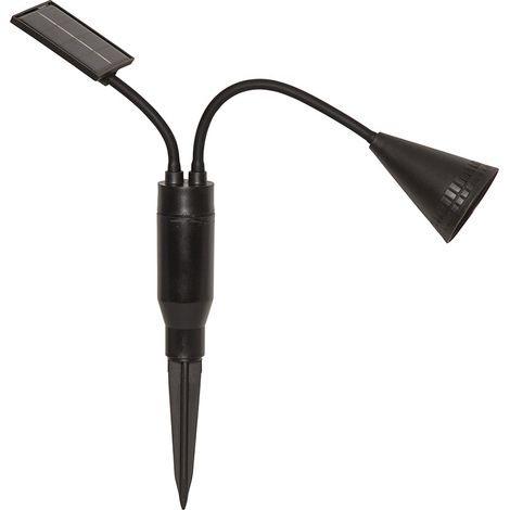 Star Trading Solar Spotlight Powerspot, noir, éclairage, LED, capteur crépusculaire, blanc chaud, extérieur, 34 cm