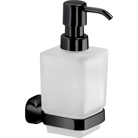 Dosasapone con erogatore in plastica da muro in acciaio inox e Cromall ST80 Gedy serie STELVIO Nero Opaco (1/2)