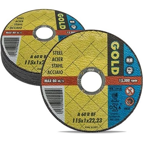 10 Dischi flessibili da taglio per Ferro e metallo mis. 115x1 mm per smerigliatrici angolari e flex con innesto da 22-23 mm (1/5)
