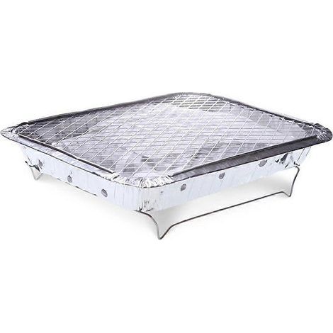 Tragbarer Grill mit Holzkohle, Einweg-Aluminiumfolie, für Zuhause und den Außenbereich