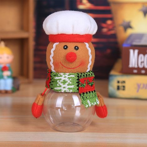 Boîte à bonbons de Noël mignonne, décoration, pot à bonbons en plastique transparent, porte-bouteilles, décoration de Noël (1/5)