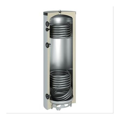 Ballon tampon acier 300 litres 2 serpentins 1750x610 Classe A