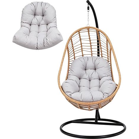 Coussin de rechange pour fauteuil suspendu extérieur, coussin pour fauteuil suspendu, coussin pour panier suspendu, coussin de siège rond, coussin de dossier pour siège suspendu, intérieur et (1/5)