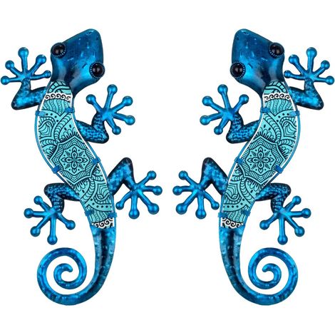 Signes Grimalt Tierfigur Wand Adorno Abbildung Eidechsen 2 Einheiten Blue Garden 17x36x1cm 24974