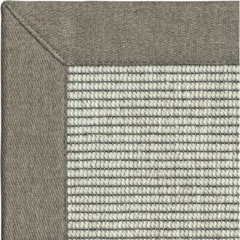 Tapis intérieur / extérieur Nusa - Blanc craie - Ganse marron glacé - 140 x 200 cm (1/3)