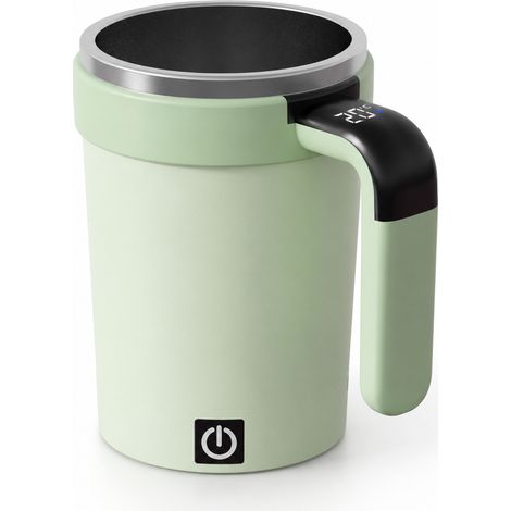 Mug Mélangeur Électrique Magnétique avec Affichage de Température, 380 ml, Vert, pour Café et Shakes (1/5)