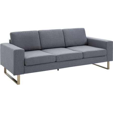 HOMCOM Polstersofa 3-Sitzer Sofa Stoffsofa Sitzmöbel Fernsehsessel Kissen Armlehne Leinen dunkelgrau 200 x 82 x 78 cm
On-Site
