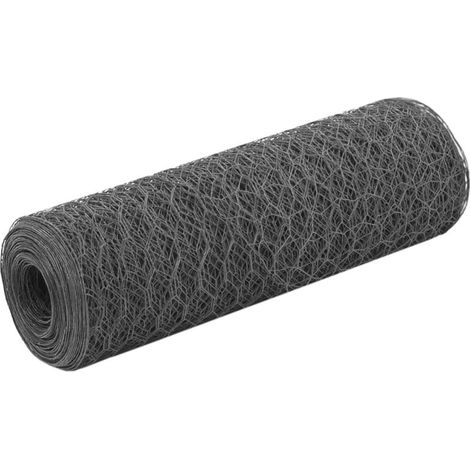 Clôture en fil d'acier avec revêtement PVC, 25 x 0,5 m, grise (1/4)