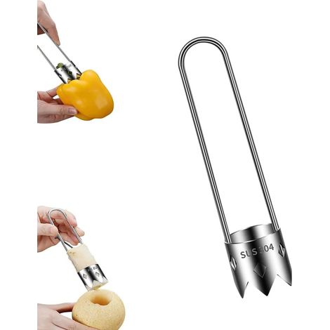 Obst- und Gemüseentkerner, Paprikaentkerner, Obst- und Gemüseentkerner aus Edelstahl, Apfelschäler mit ergonomischem Griff (1/5)