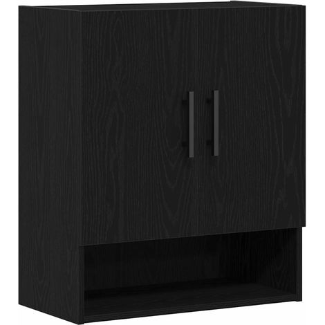 Maison Exclusive - Mobile a muro Rovere Nero 60 x 31 x 70 cm Legno multistrato
