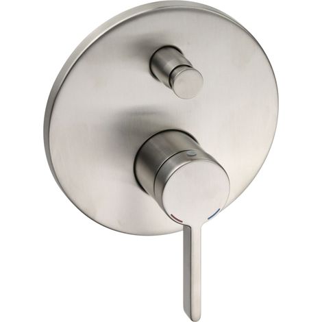 Mitigeur douche monocommande encastré 2 voies, finition nickel brossé, avec inverseur et corps intégré Pollini Lumea LT70002142F Nickel brossé (1/3)