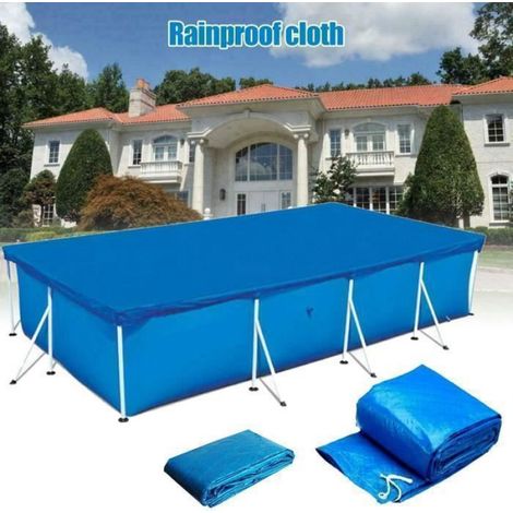 Bache De Protection - Piscine Rectangulaire - 265 x 175 cm - Imperméable PE Tissé - Pour Extérieur - 1 Pièce (1/4)