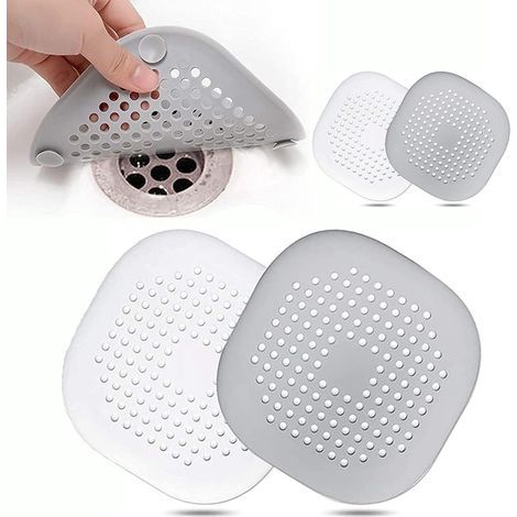 4Pcs Protection de Drain de Silicone, Filtre Evier de Cuisine avec Ventouse, Filtre de Couverture de Drain de Baignoire, Filtre D'éVier de Cuisine Et Salle de Bain. (1/5)