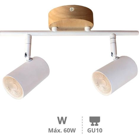 Spot de plafond linéaire double Rintela Série GU10 Blanc