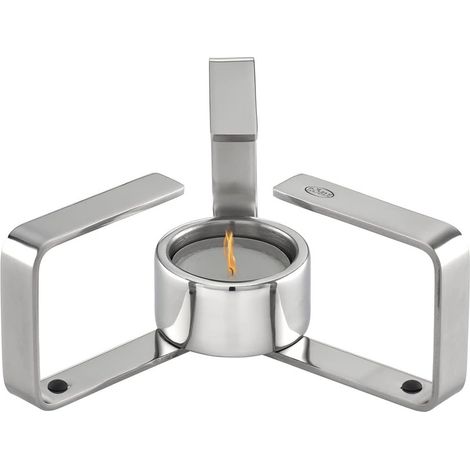 Chauffe-plat avec pieds antidérapants en caoutchouc, acier inoxydable  17x17x6 cm, Argenté (1/4)