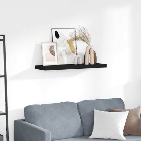 vidaXL Estante flotante de pared MDF negro 80x23,5x3,8 cm (1/5)