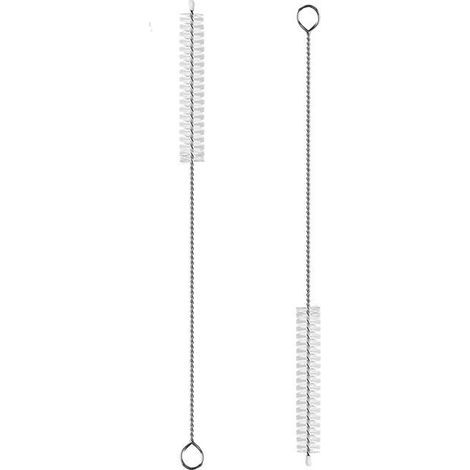 BelleRise - Zwei Sets wiederverwendbarer Strohhalmreinigungsbürsten mit Metallgriffen, 10 mm breit (klar + klar). (1/5)