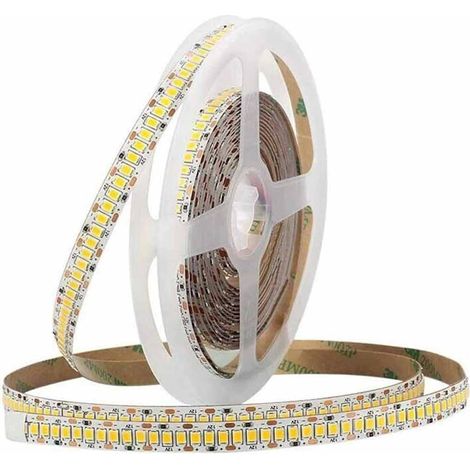 Striscia 1200 led smd 2835 strip 5 metri bobina 90 watt  luce calda 3000k 12v da interno IP22 (1/4)