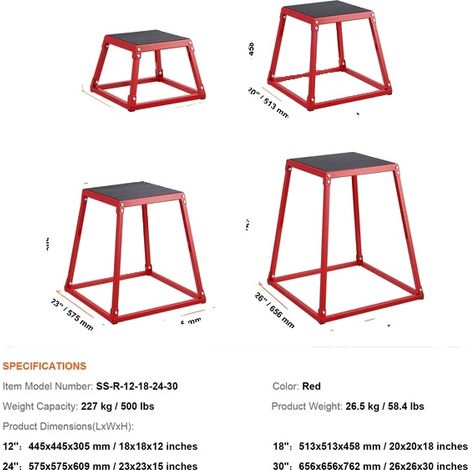 Coffres de saut pliométriques, plusieurs tailles disponibles, adaptés à l'entraînement à domicile (1/2)