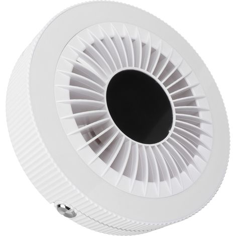 Ferngesteuerter Ventilator, USB-aufladbar, mit LED-Nachtlicht, 3 Geschwindigkeitsstufen, batteriebetrieben, zur Wandmontage, weiß, für den Innen- und Außenbereich (1/5)