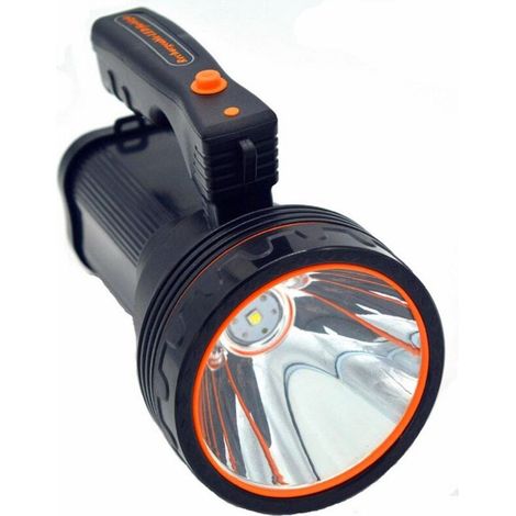 Torcia LED ricaricabile super luminosa da 7000 lumen con bordi affilati per tenere lontani gli insetti, unisex per ragazzi (nera) - Crezuo