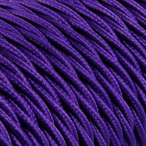 Câble Textile Torsadé Violet 2x0.75mm² - Fil Electrique Tissu (1/3)