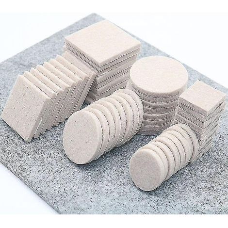 Patins en feutre auto-adhésifs, 50 patins en feutre de protection de sol de 30 mm, patins adhésifs antidérapants, patins ronds en feutre pour meubles (1/5)