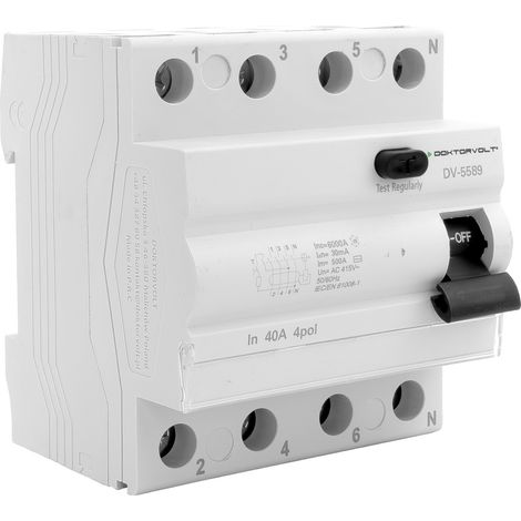 Interruttore differenziale 4P 40A 30MA fusibile 6KA (1/5)
