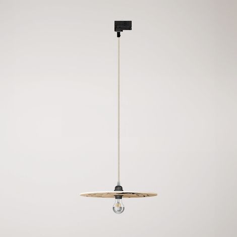 Creative Cables - Lampa wisząca Track z dwustronnym drewnianym kloszem UFO - lampa w zestawie