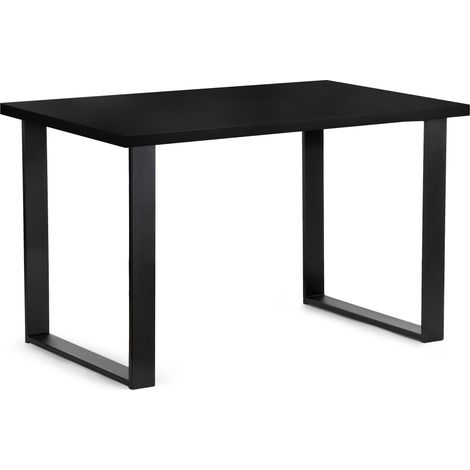 KONSIMO Esstisch Esszimmertisch rechteckig Loft-Stil "CETO", Schwarz, laminierte Möbelplatte/Metall, Loft, 125x77x80 cm (1/5)