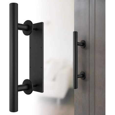 Poignées de Porte Coulissante Acier Inoxydable Noir Mat (1/5)