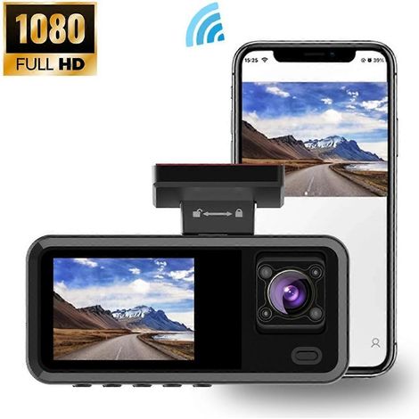 Caméra embarquée 3 canaux pour voiture, enregistreur vidéo WIFI 1080p (1/5)