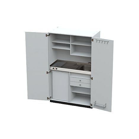 kaiserkraft  Cucina a scomparsa con ante a battente  2 piastre