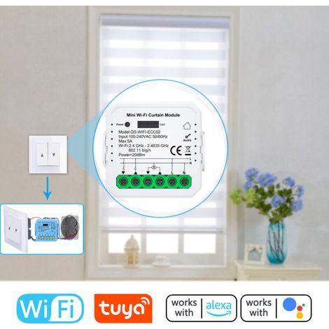 Módulo ZigBee para persianas, cortinas, contraventanas, interruptor inteligente, control remoto RF de 433 MHz, compatible con Alexa y Google Home, control de contraventanas, relé (1/3)