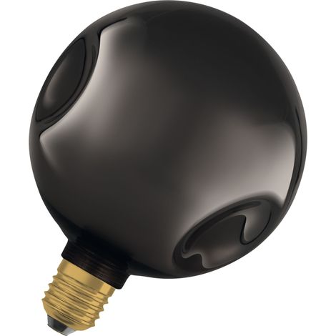 OSRAM Lampe LED en verre  DECOR FLAT Electro Retro, moyenne Ø 150 mm, noire, E27, 3,5 W, 300 lm, 2 700 K, blanc chaud, electroball