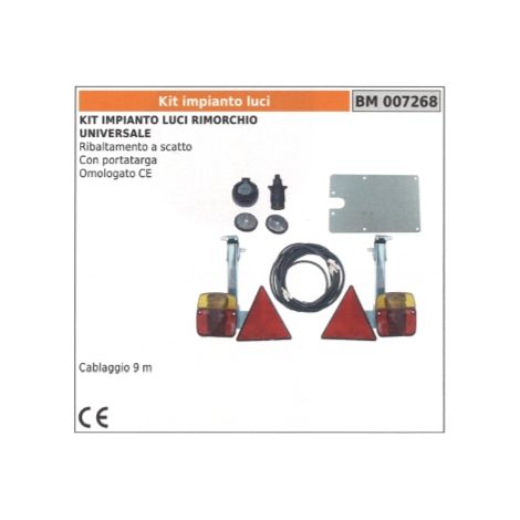 Universal-Anhängerbeleuchtungssatz kippbar mit Plattenhalter