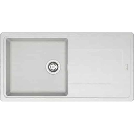 Franke – Évier 1 bac Tectonite 970x500mm – Finition blanche mouchetée – Vidage gain de place 90mm – Résistant aux hautes températures jusqu'à 300°C