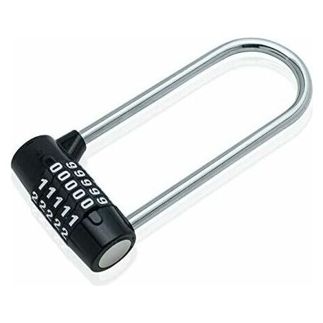 VURAHOME - Cadenas - 60 mm, cadenas  combinaison numrique de type U  5 positions et  grand faisceau, cadenas en acier inoxydable, cadenas, gymnase, cole, casiers des employs, casiers, armoire, clture, (1/5)
