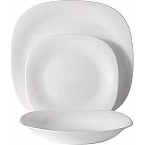 BORMIOLI vajilla parma 19 piezas 6 servicios , Vajilla Parma 19 piezas 6 serviciosColor: blancoForma: cuadradaSe puede lavar en lavavajillasProtección duradera cont (1/2)