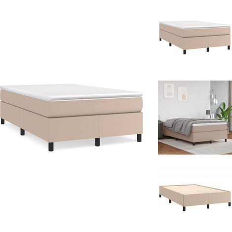 Sommier à lattes de lit matelas cappuccino 120x190cm similicuir - Lit Tapissier - Lit Capitonné - Lit Double - Literie - Chambre À Coucher (1/5)