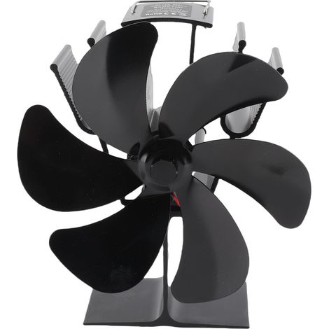 Ventilateur de cheminée thermique auto-démarrant LT385 4 noir 165mm 6 pales aluminium haute température