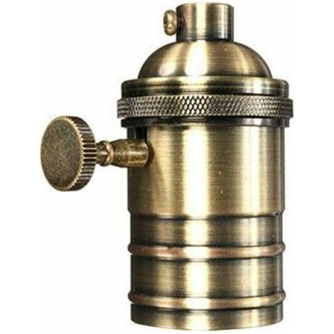 Porte-ampoule en laiton 1 pièce, douille E26/E27 en cuivre antique vintage pour ampoule standard, fixation compatible installation électrique (1/4)