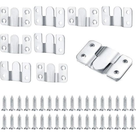10 Stück verdeckte Unterputzhalterung, robuste, ineinandergreifende Aufhängungshalterungen, Möbelverbinder, Wandbeschläge aus Edelstahl zum Aufhängen von Fotos, Spiegeln und Bildanzeigen (1/5)