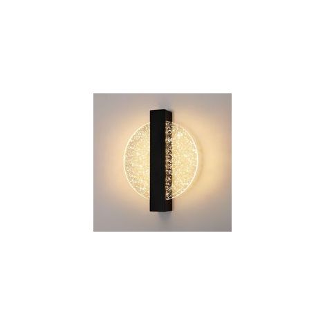 6W Applique Murale LED ,(Noir) 3 Températures de Couleur 3000K/4500K/6500K Lampe Murale LED Moderne, Ronde Applique Murale Intérieure pour Salon, Chambre, Escalier, Couloir